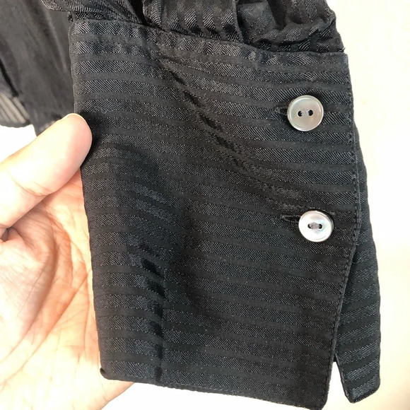 Rebecca Taylor Black Long Sleeve Shadow Stripe Blouse Size Small - Picture 5 of 9